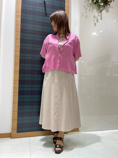Canina Liberty Print Cut&Sewn フレンチスリーブ｜カットソー
